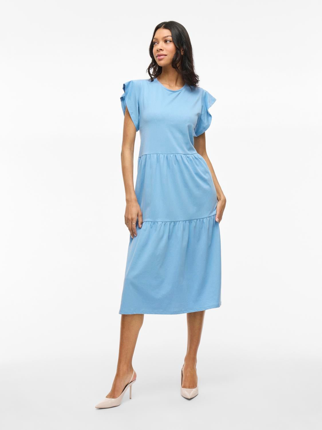 VISUMMER Midi Dress - Blissful Blue - VERO MODA & VILA Bergvik